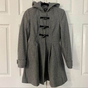 ASOS Grey Wool Toggle Coat sz 0 Excellent Conditio
